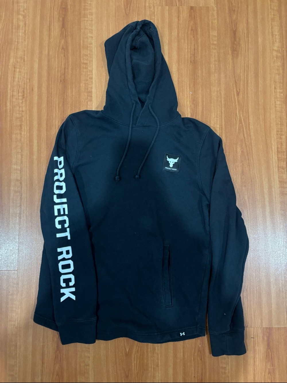 Under Armour Black Pullover Hoodie with White Logo